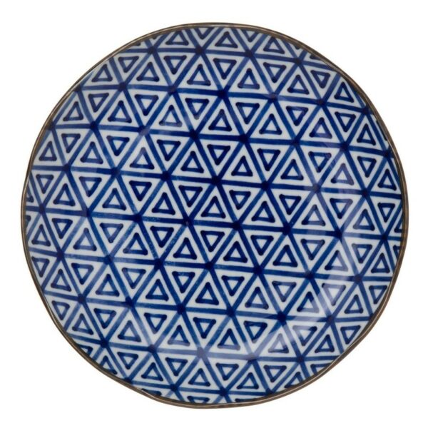 Assiette céramique 25.5 cm - Motif : triangles dessus