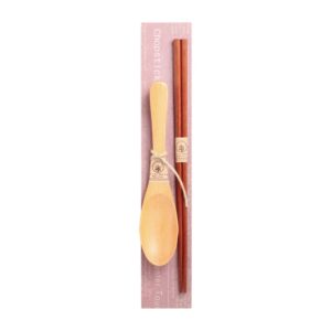 Set baguettes japonaises et cuillère en bois assortie