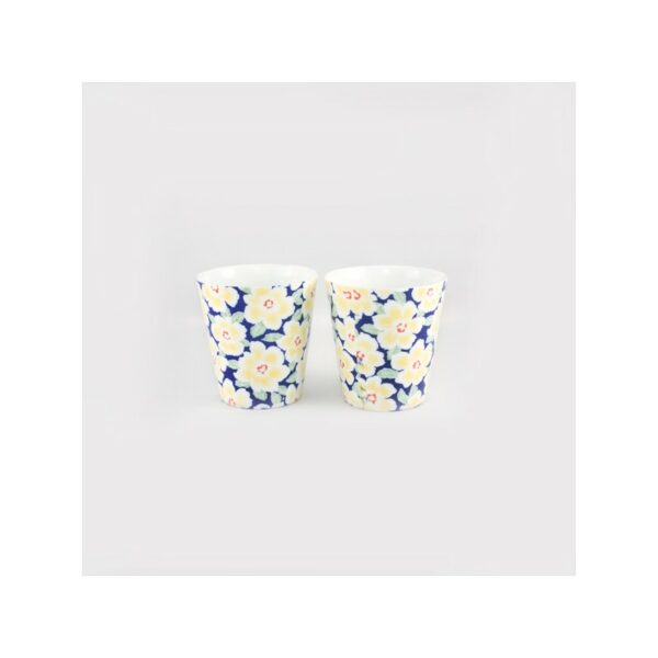 Set de 2 tasses à thé fleurs jaunes