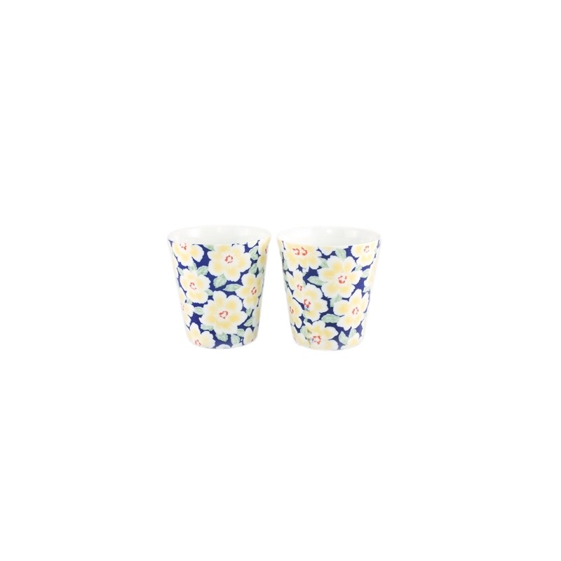 Set de 2 tasses à thé fleurs jaunes