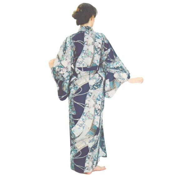 Kimono japonais pour femme bleu