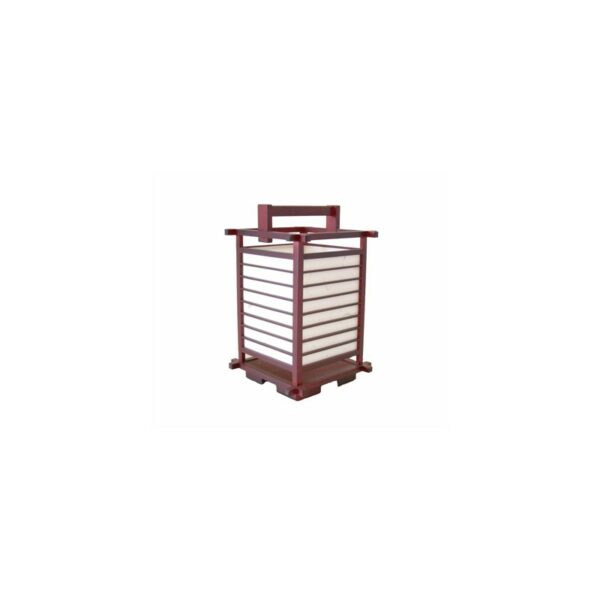 Lampe japonaise bois et papier Nara rouge