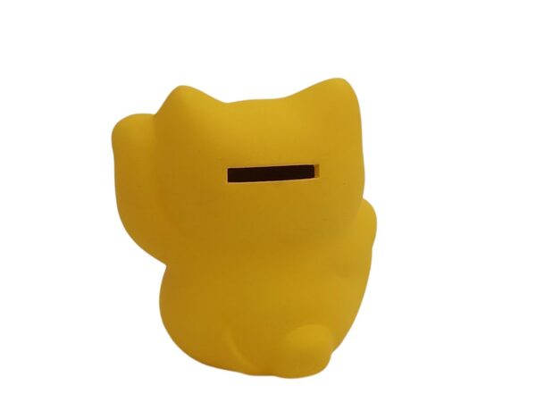 Chat japonais Maneki neko jaune tirelire