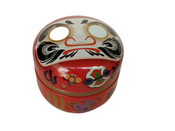 Petite boite à thé Daruma rouge