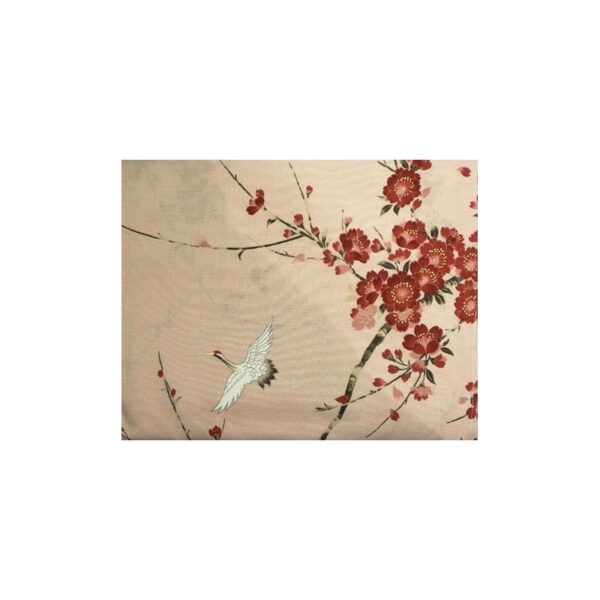 Yukata japonais fleurs et grues rose