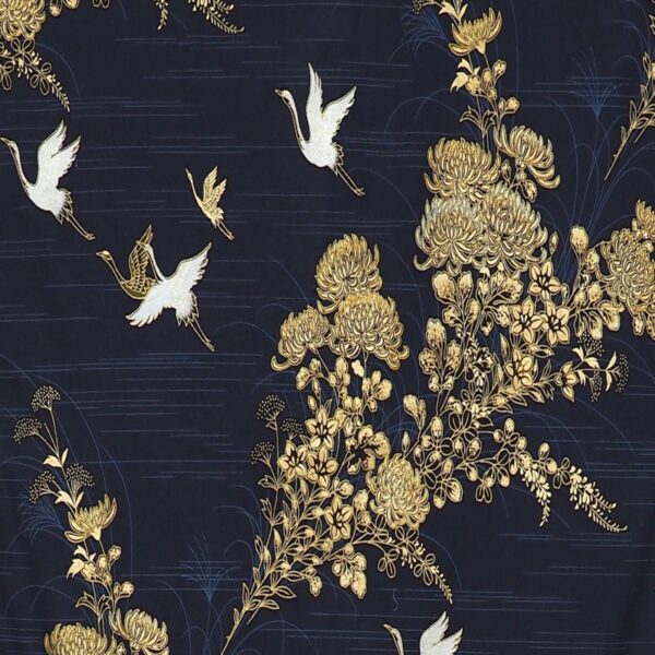 Kimono japonais fleurs et oiseaux rouge