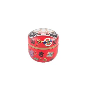 Petite boite à thé japonaise Daruma rouge