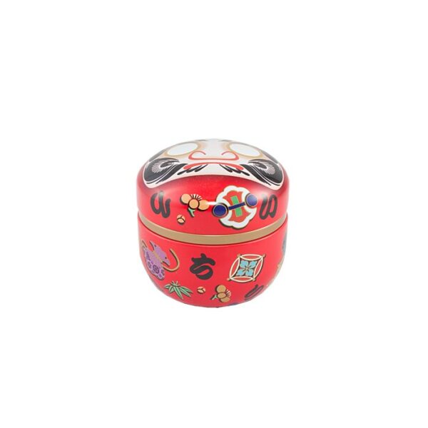 Petite boite à thé Daruma rouge