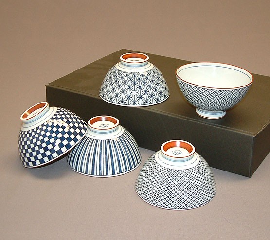 Set de 5 bols à riz japonais 11.5 cm