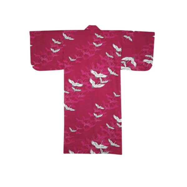 Yukata japonais Oiseaux (Longueur pieds) rouge