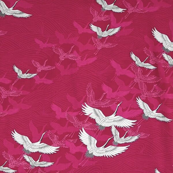 Yukata japonais Oiseaux (Longueur pieds) rouge