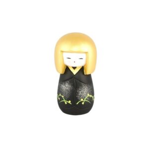 Poupée japonaise Kokeshi blonde en céramique