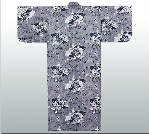 Kimono japonais Yukata motifs éventails