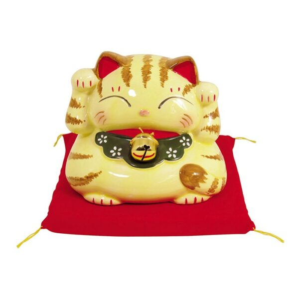 Maneki neko tirelire beige