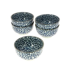 Set de 5 bols japonais motifs Karakusa