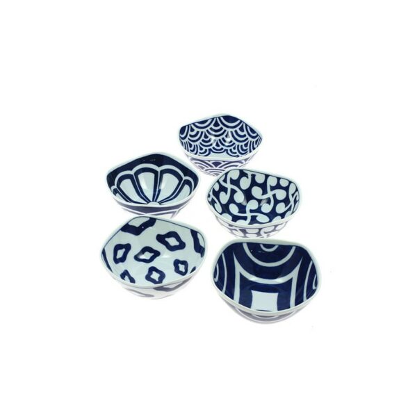 Set de 5 petits bols japonais Otoshi bleus