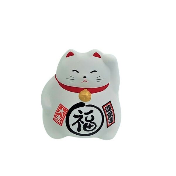 Chat Maneki neko blanc en céramique