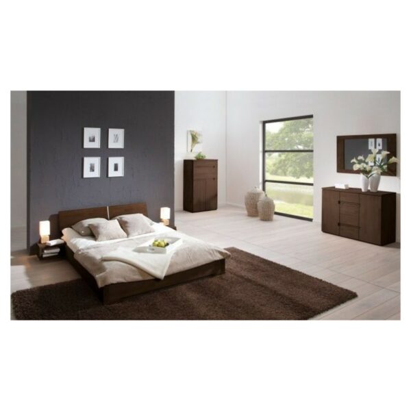 Pack Lit Shizen bas Wenge Sommier et matelas