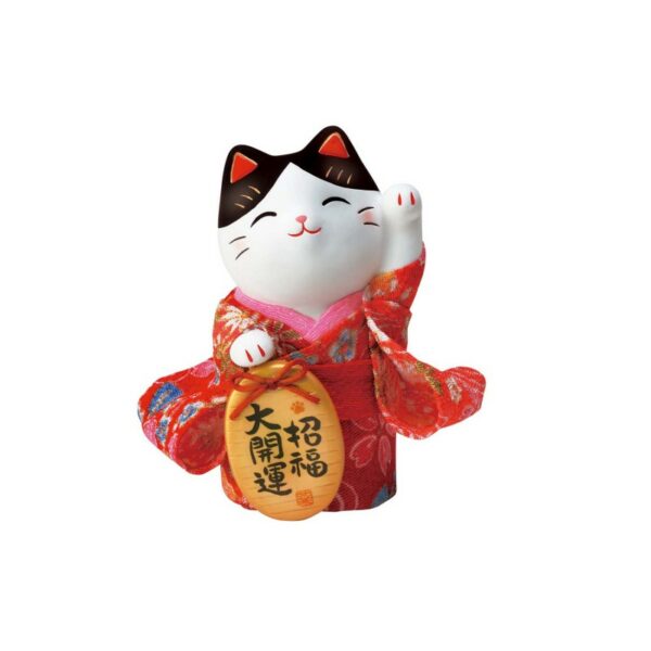 Chat japonais Maneki Neko en Kimono