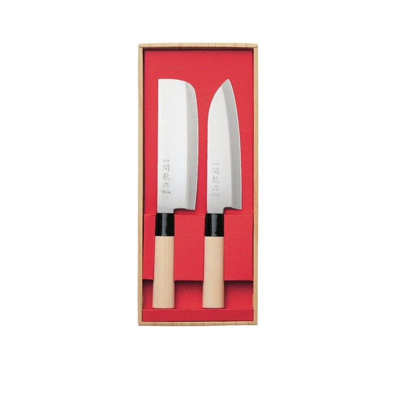 Set 2 couteaux Santoku et Hachoir