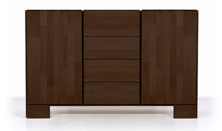 Commode en bois massif wenge comprise dans le pack lit et commode kobe