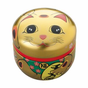 Boite à thé Maneki Neko dorée