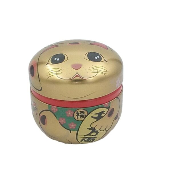 Boite à thé Maneki Neko dorée