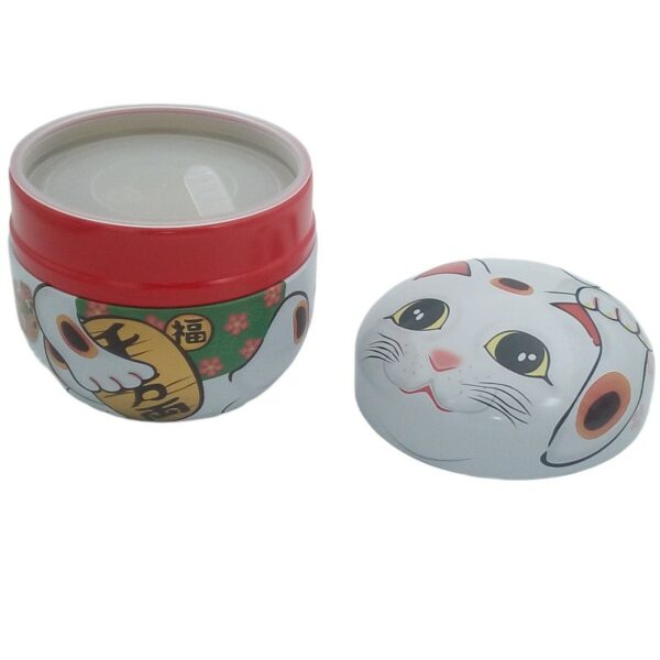 Boite à thé japonaise Maneki Neko avec couvercle