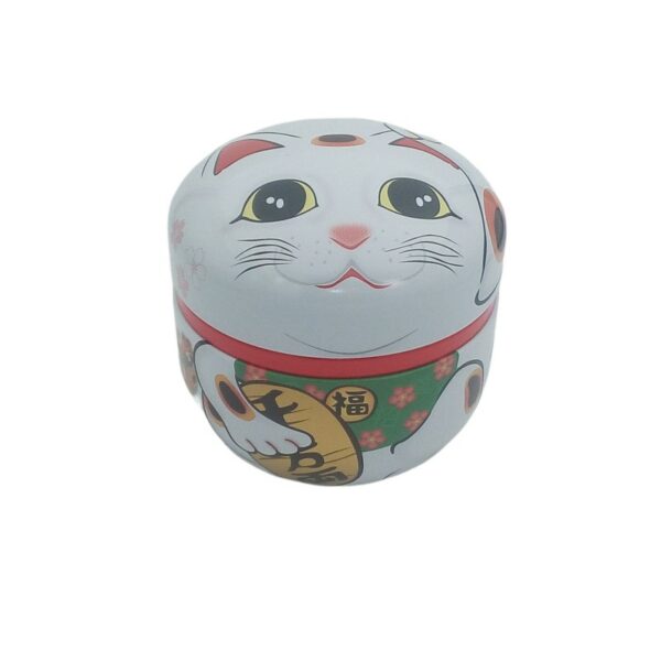 Boite à thé japonaise blanche Maneki Neko