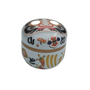 Petite boite à thé japonaise Daruma blanche