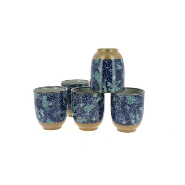 Set de 5 verres à thé japonais motifs éventails