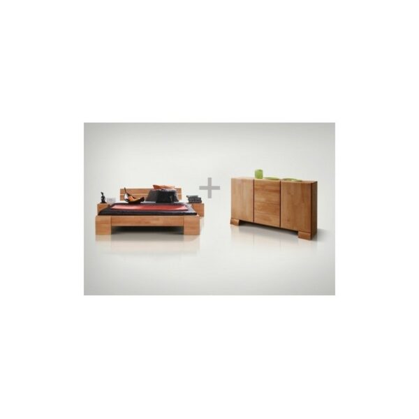 Pack Lit Haut et commode Naturel