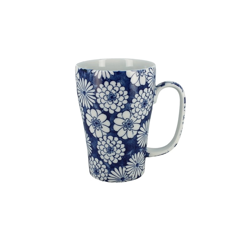 Grand mug japonais motifs de fleurs