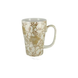 Grand mug japonais or motifs fleurs