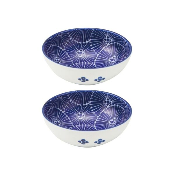 Set de 2 bols japonais bleus ombrelles