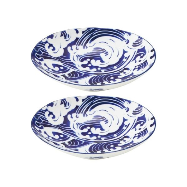 Set de 2 petites assiettes japonaises motifs Vagues