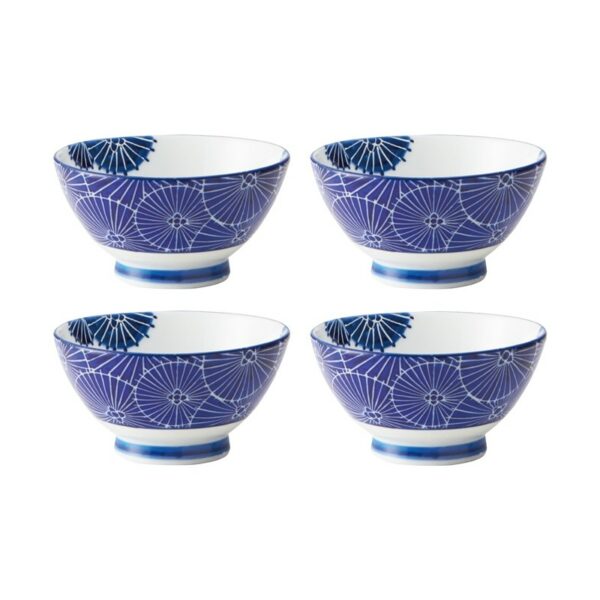 Set de 4 bols à riz japonais ombrelles