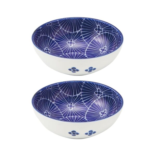 Set de 2 bols japonais bleus ombrelles