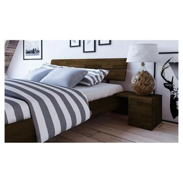 Pack lit Kobe Haut Wenge Sommier et Matelas