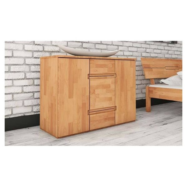 Commode Shizen Naturelle 2 portes et 3 tiroirs