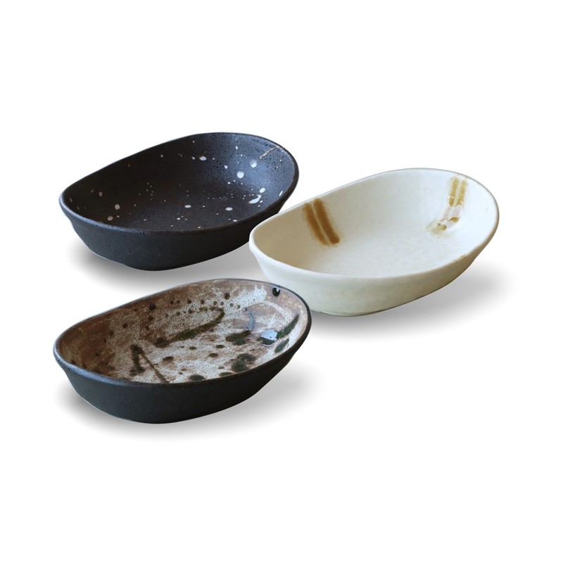 Set de 3 plats japonais ovales