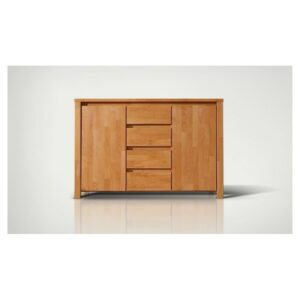 Commode Tsuri 4 tiroirs et 2 portes Naturel