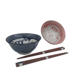 Set de 2 bols Neko et baguettes