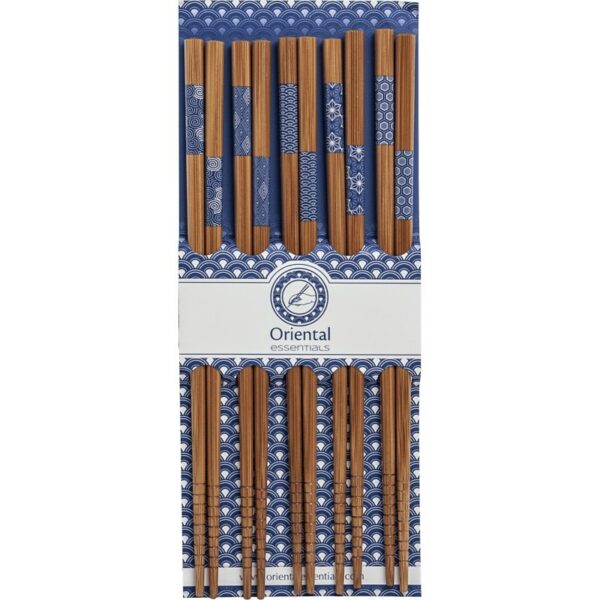 Set de 5 paires de baguettes bleus