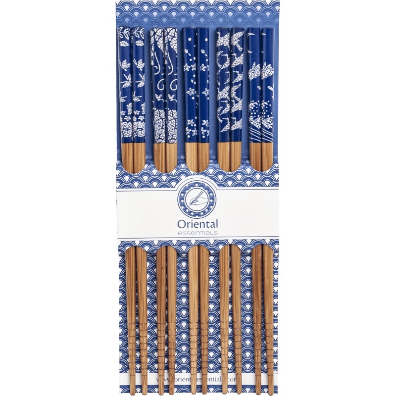 Set de 5 paires de baguettes bleus foncés