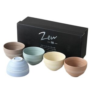 Set de 5 bols japonais colorés Zen