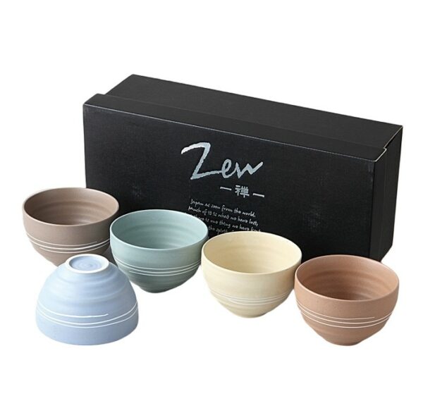 Set de 5 bols japonais colorés Zen