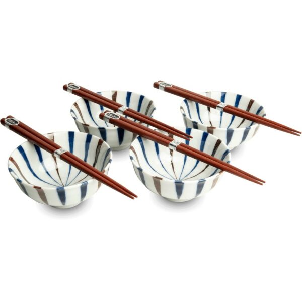 Set de 4 bols lignes et baguettes