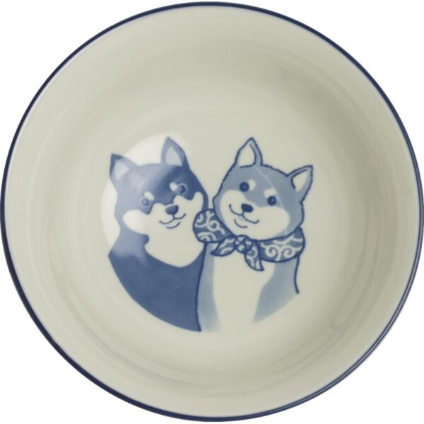 Grand bol japonais Ramen Shiba bleu vu de dessus